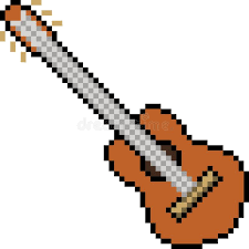 imagem de um violão clássico pixelado